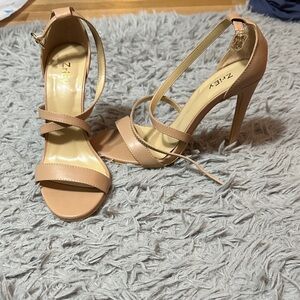 Tan Strappy Heeled Sandals